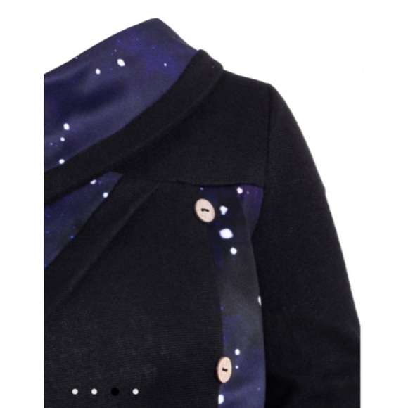 Cowl Neck Galaxy Print Panel Tunic Sweater NWT - Picture 5 of 5